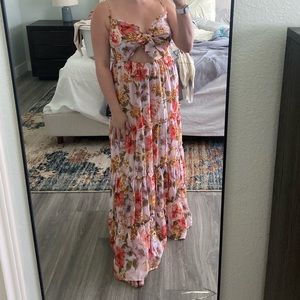 Lulus floral dress - front tie